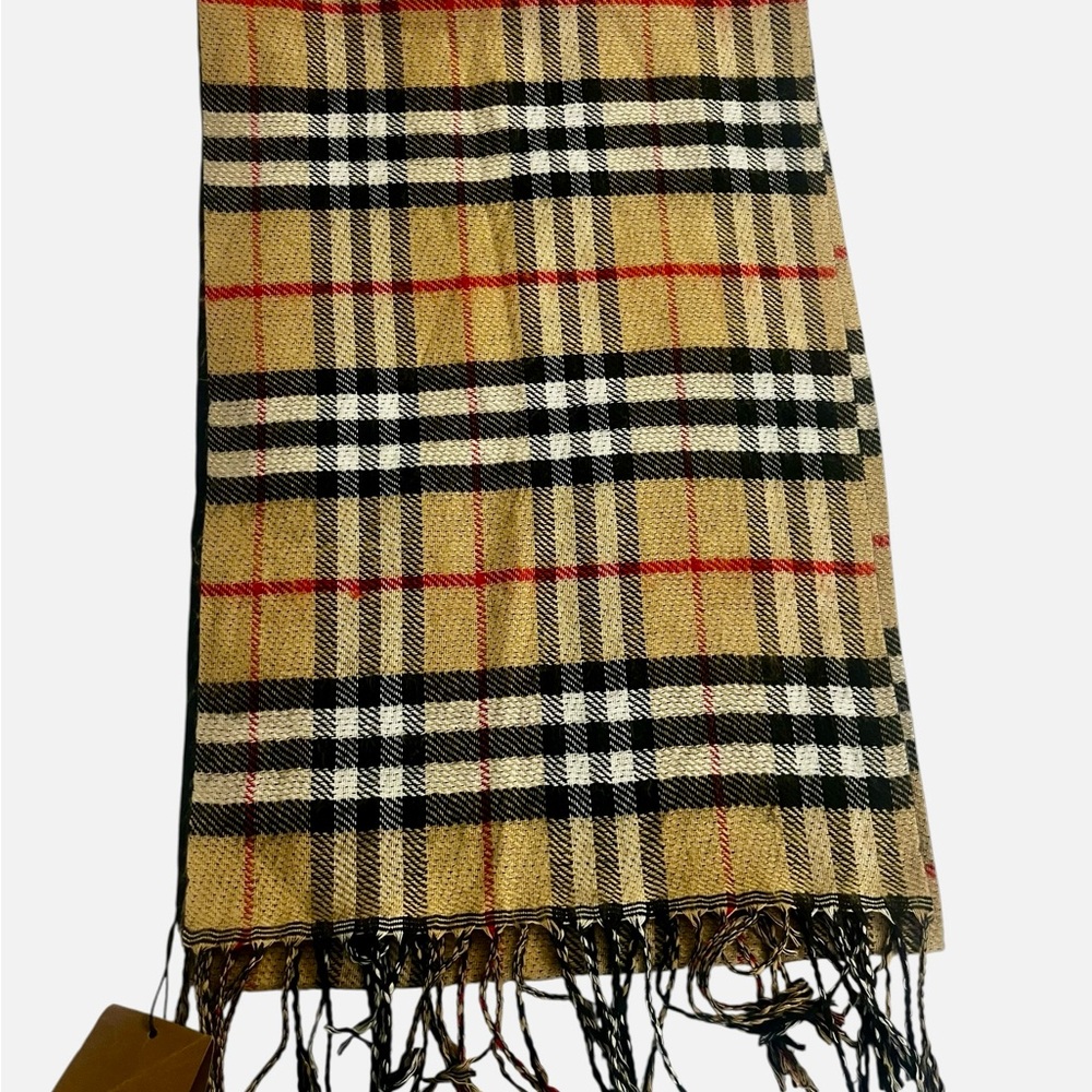 Burberry Vintage 100% Cashmere Scarf Classic Nova Check England Made 90s 2000s